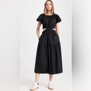 “BRAND NEW”MINKPINK Allegra Cutout Midi Dress, Black color, size Small